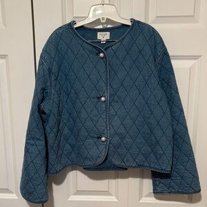 Kate Spade Light Blue Quilted Jacket EUC 🍀